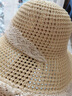 森上優(yōu)集法式大檐蕾絲花邊草帽女夏季2025新款海邊洋氣沙灘透氣遮陽(yáng)防曬帽 蕾絲草帽【米黃色】 曬單實(shí)拍圖