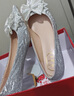 啄木鳥(niǎo)婚鞋秀禾婚紗兩穿2025新款水晶新娘鞋不累腳香檳色感粗跟鞋女 香檳色粗跟 5cm 36 曬單實(shí)拍圖