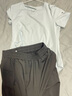 駱駝（CAMEL）戶外晨跑運動服女休閑短袖兩件套裝 Y23BA0L6059C5 水波藍 M 曬單實拍圖