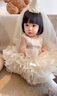 G.DUCKKIDS小黃鴨女童連衣裙夏季2025新款兒童裙子女寶寶生日抓周歲禮公主裙 香檳色 90 cm 曬單實拍圖