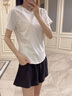 夫路尼優(yōu)運動套裝女夏新款高級感瑜伽服套裝跑步健身服女透氣速干短袖女 白色+星耀黑 L（建議105-115斤） 曬單實拍圖