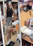 LDBE美式復古高腰牛仔短褲女夏季新款爆款小個(gè)子顯瘦百搭a字熱褲子潮 復古藍 S 曬單實(shí)拍圖