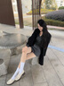 CAMILA KSENIA樂福鞋女2025新厚底增高款夏高跟軟底時尚一腳蹬小皮鞋 杏色 37 曬單實拍圖