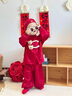G.DUCKKIDS小黃鴨童裝嬰兒套裝春秋寶寶抓周歲禮服百天滿月服秋季中國風唐裝 A類-紅色三件套 80 尺碼建議9-12個月cm 曬單實拍圖