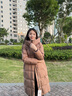 波司登（BOSIDENG）【反季】羽絨服鵝絨女長款連帽新國標(biāo)90絨商場同款寬松休閑外套 燕麥摩卡7343 S 160/84A 體重約100-110斤 曬單實拍圖