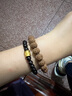 中國黃金（CHINA GOLD）黃金六字真言手鏈男女款足金箴言轉(zhuǎn)運珠編織手繩生日禮物送男友 六字真言手鏈【黑繩】約1g 曬單實拍圖
