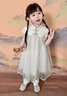 G.DUCKKIDS女寶寶夏季旗袍漢服連衣裙女童兒童洋氣公主紗裙子1夏 淡綠色 90 cm 曬單實(shí)拍圖