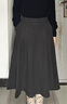 初語(yǔ)半身裙女2025冬季新款后立體壓褶智性風(fēng)通勤毛呢裙 黑灰色   S 曬單實(shí)拍圖