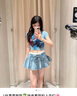 UR2025夏季新款女裝拼接假兩件設(shè)計感抽繩牛仔半裙UYV850054 藍(lán)色 S 曬單實拍圖
