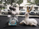 德瓷軒一路鹿平安汽車(chē)擺件車(chē)載香水內飾品高檔大氣可愛(ài)創(chuàng  )意小擺件車(chē)飾品 描金祥鹿+告白氣球 曬單實(shí)拍圖