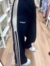 愛(ài)麥依美式條紋運(yùn)動(dòng)褲女寬松直筒春秋冬2025新款高腰垂感休閑闊腿褲高街 黑色【春秋款】 M 【建議95-110斤】 曬單實(shí)拍圖