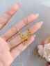 中國黃金（CHINA GOLD）18K黃金碎碎冰五帝錢項鏈錢幣鎖骨鏈情人節(jié)生日禮物送女朋友老婆 18K金碎碎冰五帝錢項鏈-約1.3g 曬單實拍圖