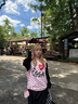 LDBE美式辣妹斜肩波點(diǎn)撞色長(zhǎng)袖t恤女爆款秋季寬松小眾設(shè)計(jì)感絕美上衣 黑拼粉 XL 【125-140斤】 曬單實(shí)拍圖