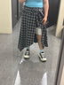 VEGA CHANG不規則格紋半身裙女2026新款夏季黑白撞色解構A字半裙 黑白格紋 XL 曬單實(shí)拍圖