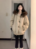 鹿依檸連帽大毛領(lǐng)羽絨棉服女2025冬季新款韓版時(shí)尚加厚保暖工裝派克服女 卡其色 M 曬單實(shí)拍圖