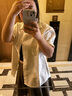 妙奕嘉短袖白色襯衫女衣服夏季2025新款洋氣時(shí)尚襯衣顯瘦上衣遮肚子薄款 蝴蝶結(jié)刺繡短袖襯衫【白色】 L 【建議115-130斤】 曬單實(shí)拍圖