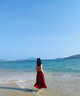 茯見紅色吊帶連衣裙女云南大理穿搭2025夏季性感露背海邊度假拍照裙子 紅色吊帶裙M碼【建議90-105斤】 曬單實(shí)拍圖