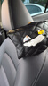 華能麒車(chē)載紙巾盒創(chuàng)意可愛(ài)汽車(chē)抽紙袋車(chē)用掛式抽紙盒遮陽(yáng)板扶手箱餐巾包 黑皮格卡通A款 曬單實(shí)拍圖