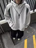 莫小刀重工刺繡衛(wèi)衣男2025秋季新款撞色設(shè)計(jì)感復(fù)古重磅硬挺外套連帽衫 白花灰 XL 【建議120-140斤】 曬單實(shí)拍圖