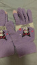 Hello Kitty兒童手套冬季女童保暖全指五指針織毛線(xiàn)女孩寫(xiě)字5529庫洛米紫色 曬單實(shí)拍圖