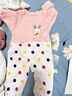 新生嬰兒衣服秋冬季裝連體衣女寶寶加絨套裝0一3月外出服冬天冬裝 加絨 公主小粉兔 66cm  10-13斤內 曬單實(shí)拍圖
