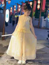 WVD女童漢服夏季2025新款兒童國風(fēng)套裝女孩中式表演服女大童夏裝裙褲 無袖款黃色套裝 無袖款黃色套裝 120 適合身高115CM左右 曬單實拍圖