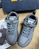 Lee男鞋新款魔術(shù)貼高幫板鞋時(shí)尚百搭舒適休閑鞋潮流厚底增高運動(dòng)鞋男 灰色L253UB595 41 曬單實(shí)拍圖