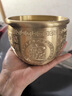 純黃銅米缸招財(cái)納福內(nèi)刻金蟾百福缸聚寶盆送禮家居客廳辦公桌擺件 【精工款】金色納福缸口徑約12cm 曬單實(shí)拍圖