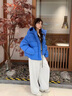 波司登（BOSIDENG）25新款羽絨服女短明星同款90絨泡芙脫卸帽冬厚保暖外套B250243102 【明星同款色】布魯斯藍5A34 S 160/84A 體重約110-125斤 曬單實(shí)拍圖