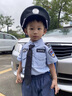 G.DUCKKIDS兒童警官衣服男童套裝夏季新款男寶寶警察演出服中小童襯衫短袖 衣服+褲子 120 尺碼4-5歲【110-120cm】 曬單實(shí)拍圖