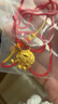 中國黃金（CHINA GOLD）黃金小金鎖福字項鏈女足金長(cháng)命鎖嬰兒寶寶平安鎖鈴鐺吊墜周歲禮物 【刻字/賀卡】長(cháng)命鎖項鏈 約1.5g-配紅繩 曬單實(shí)拍圖