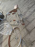 飛鴿（FLYING PIGEON）自行車成人通勤車自行車學生單車成人自行車通勤自行車女士自行車 標配奶油米|單速|(zhì)輻條輪+禮包 26寸適合160-185cm 曬單實拍圖