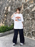 小野七天甜美白色t恤女短袖2025夏季設計感小眾純棉寬松顯瘦圓領(lǐng)上衣夏裝 白色 M 曬單實(shí)拍圖