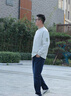 海瀾之家（HLA）牛仔褲男皮標(biāo)點(diǎn)綴直筒褲五袋款褲子男秋季新復(fù)古回潮 牛仔藍(lán)過渡色（中）4F L 175/84A 曬單實(shí)拍圖