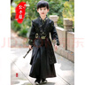 格素凡男童漢服中國風(fēng)少爺服春秋款演出服武俠公子服裝兒童飛魚服錦衣衛(wèi) 黑色俠客+寶劍 130【建議40-50斤】 曬單實拍圖