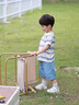 旻勝【兩件套】男童短袖牛仔褲套裝夏季薄款短褲五分褲送男孩生日禮物 藍(lán)色110碼【105cm以下/30-35斤】 曬單實(shí)拍圖
