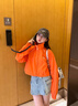 KAMA卡瑪戶外短款外套女夏秋季登山服新款防曬衣辣妹風(fēng)棒球服潮流上衣 橙色（春秋款） M 曬單實拍圖