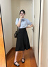 伯德小姐黑色西裝半身裙女面試通勤魚尾裙正裝a字半裙小個子包臀裙子 曬單實拍圖