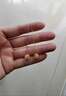 周六福（ZLF）七夕禮物  黃金耳飾女款5G金編織幾何圓球耳線流光 計價 1.96g 曬單實拍圖