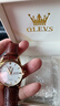 歐利時(shí)（OLEVS）瑞士認(rèn)證品牌情侶手表一對(duì)機(jī)械表男女表全自動(dòng)夜光防水潮流情侶表 OLEVS-6629-間白情侶 曬單實(shí)拍圖