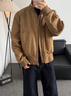 杜小閑棕色美式立領(lǐng)飛行員外套男士春秋季美拉德短款夾克廓形高街棒球服 咖色 XL [推薦120-140斤] 曬單實(shí)拍圖