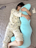 浪莎（langsha）長條抱枕睡覺側(cè)睡夾腿枕長抱枕女生睡覺專用夾腿側(cè)睡成人抱睡枕頭 春夏秋季-藍色【護腰可拆洗】 45cm*115cm 含枕芯 【成人款】 曬單實拍圖