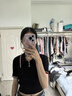 ONLY休閑時(shí)尚POLO領(lǐng)短袖短款針織衫女|123145001 H1Z 黑色 XS (155) 76A 曬單實(shí)拍圖