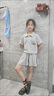 皮爾卡丹（pierre cardin）女童夏季運動(dòng)套裝2025新款中大童炸街女孩休閑短袖夏5分褲兩件套 灰色【兩件套】 150 曬單實(shí)拍圖