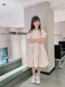 諾佳微淇女童連衣裙夏季2025新款兒童夏裝洋氣公主裙女孩夏款短袖棉布裙子 粉藍色 150 曬單實拍圖