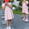 唐獅童裝夏季新款POLO連衣裙學(xué)院風(fēng)女童裙子百褶裙 粉紅色 160 曬單實拍圖