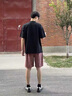 PHIELIERPS官方潮牌薄款短褲男女夏季美式潮牌寬松休閑五分褲外穿運動褲子男 粉色（NE01） XL （推薦體重120-140斤） 曬單實拍圖