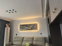 輕奢2025客廳裝飾畫(huà)高檔電子鐘沙發(fā)背景墻壁畫(huà)高級大白墻橫款掛畫(huà) 星雪來(lái)潮 100*35cm 【無(wú)數顯款】35MM加厚鋁合金邊框 曬單實(shí)拍圖