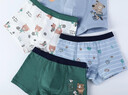 貓人兒童內褲中大童4條裝四季男童平角褲95%棉小男孩四角舒適短褲 單車(chē)小熊 4條 160 曬單實(shí)拍圖