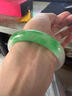 緬甸冰種翡翠手鐲玉手鐲淺綠飄花手鐲飄綠正圈冰糯種玉鐲子女款 58圈口 曬單實(shí)拍圖